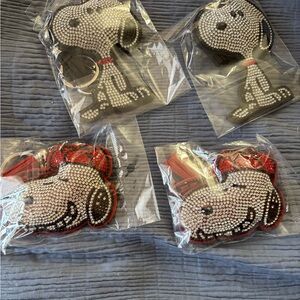 Crystal Dog Keychains with Red Accents